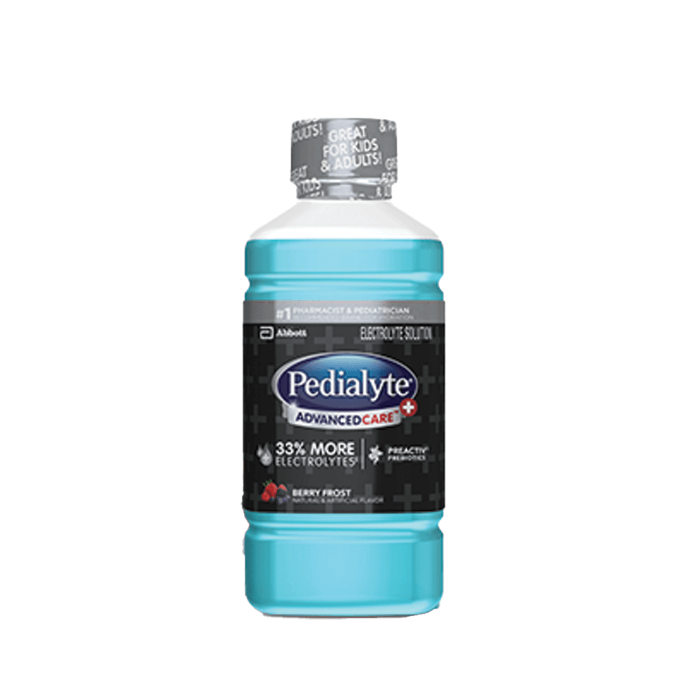 The Vegas Party Favors Pedialyte AdvancedCare® Plus in Berry Frost flavor offers 33% more electrolytes and added immune support to help prevent dehydration and keep you hydrated.