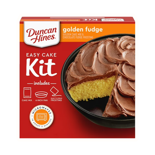 Duncan Hines Easy Cake Kit Golden Fudge Cake Mix, 8.4 oz