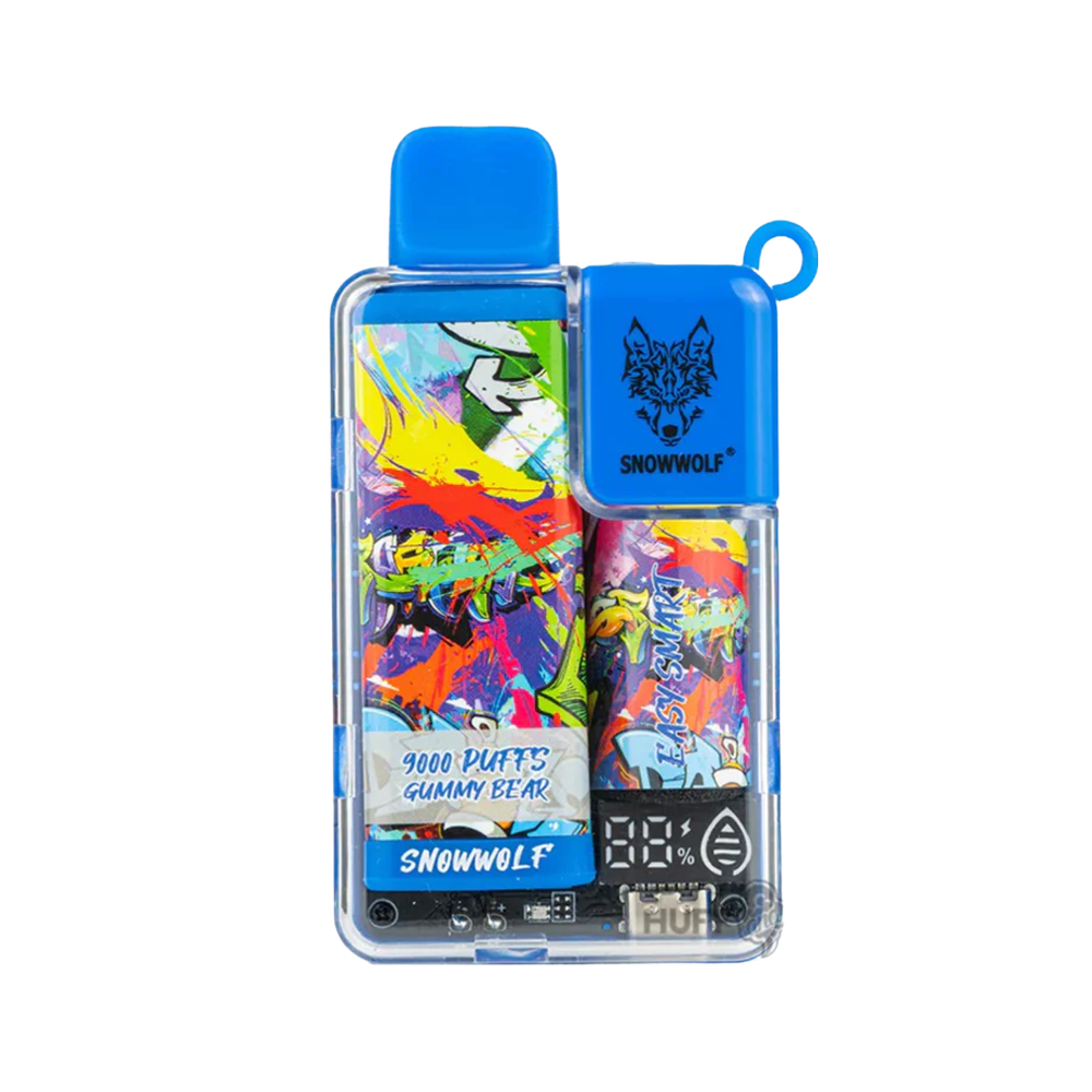Easy Smart EA9000 Disposable Pod Device in blue with vibrant design, offering 9000 puffs of Gummy Bear flavor.
