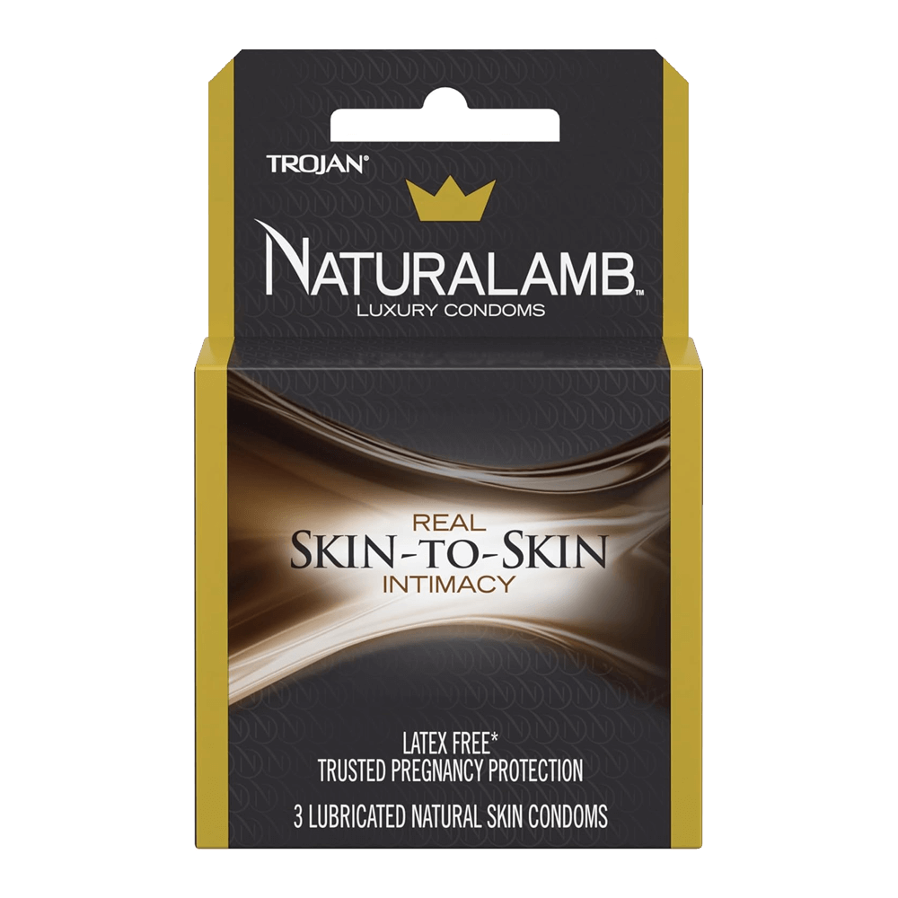 Trojan Natural Lamb Condoms 3Pk by Vegas Party Favors: Enjoy Real Skin-to-Skin Intimacy with this latex-free product, electronically tested for safety. Offers trusted pregnancy protection with three lubricated natural skin condoms.