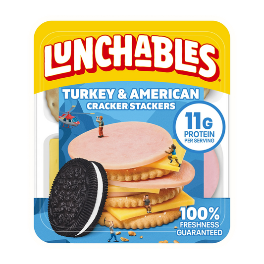 Lunchables Turkey & American Cheese Cracker Stackers Kids Lunch Snack, 3.2 oz Tray